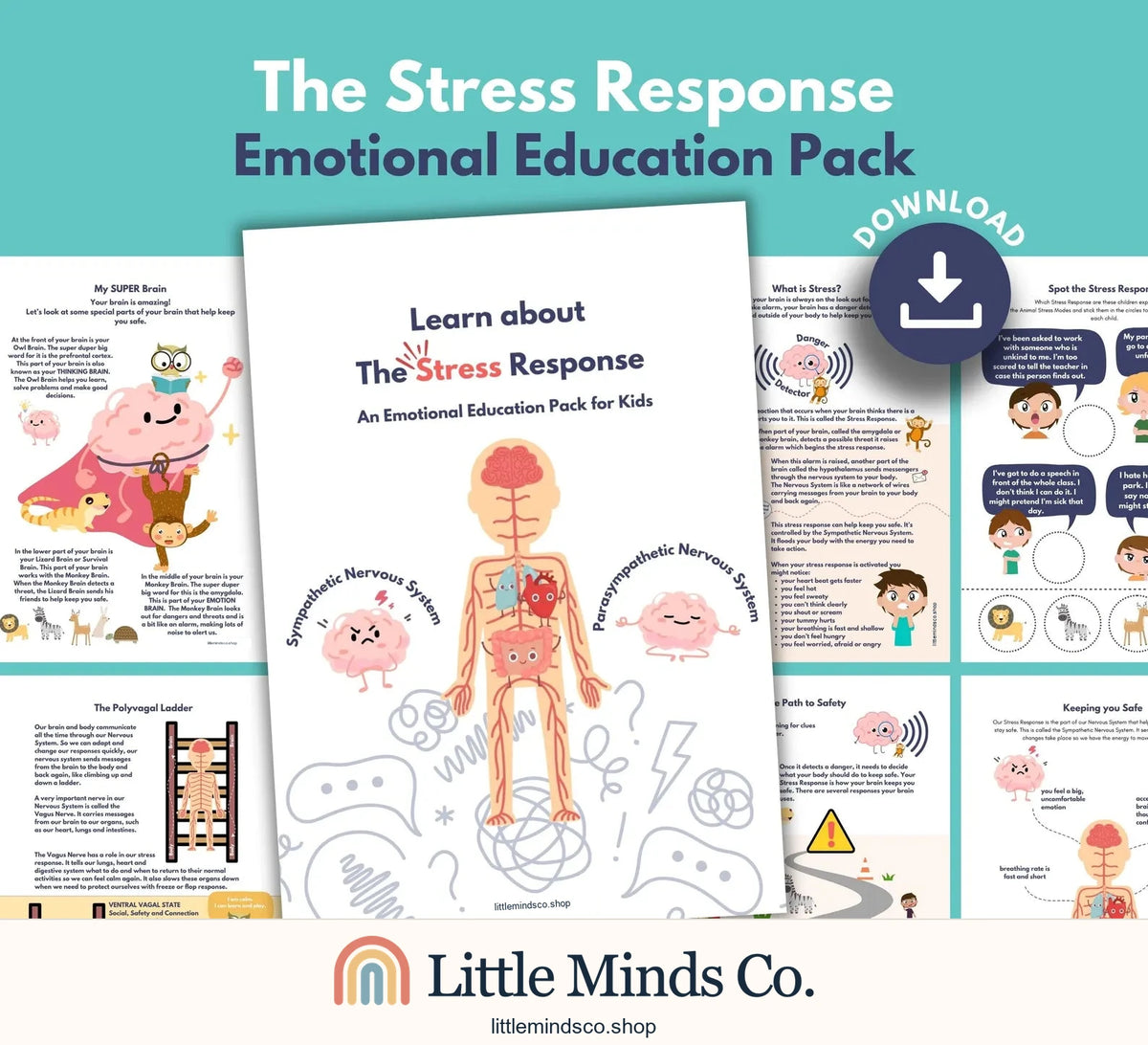 Kids Stress Response Emotional Educational Bundle